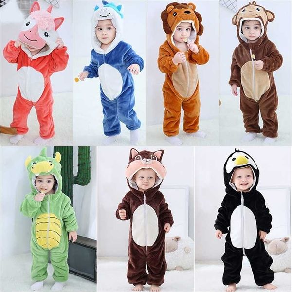 infantil Pijama Kids Animal Bebê Pijamas Meninas Cosplay pijama meninos Jumpsuit Onesie Panda Pajama 211109