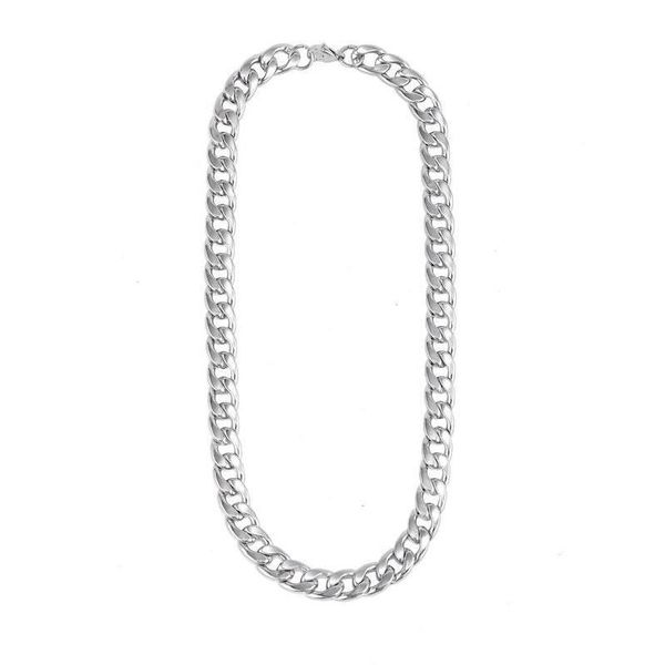 

silver color chunky cuban link chain necklace for men stainless steel chains