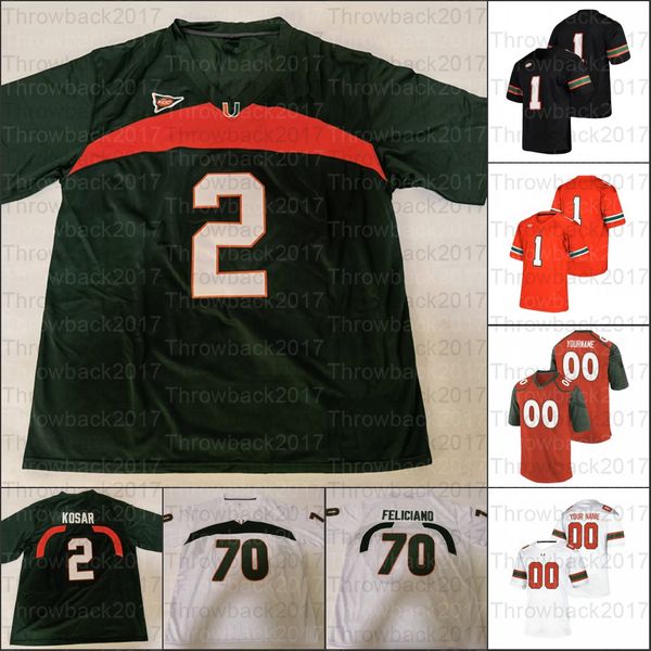 

custom miami hurricanes football jersey #6 miller #5 johnson #16 evan shirreffs #17 stephen morris jerseys, Black