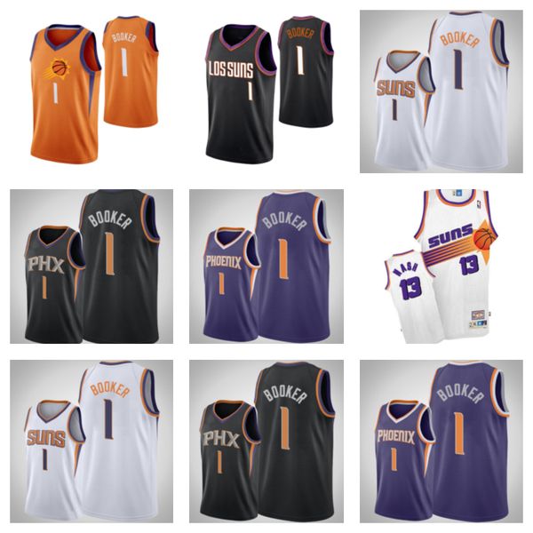 

2021 basketball jersey 13 steve nash 34 charles barkley 1 devin booker, Black;red