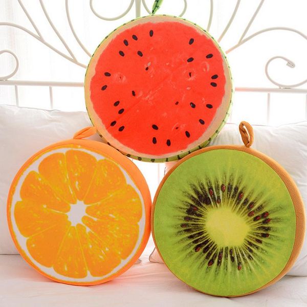 

32*5cm 3d simulation fruit cushion round creative pillow chair seat sofa cushions christmas gift soft for home decoration cushion/decorative