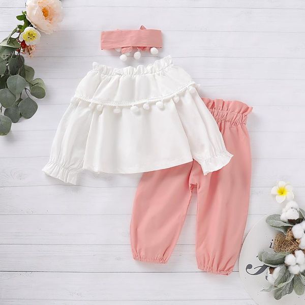 

clothing sets fashion baby girl set costume shirts pants kids clothes, White