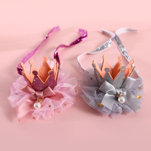 

cat costumes pet cute princess crown hat birthday party adjustable elastic lace suitable for small dogs and cats red pink arrival