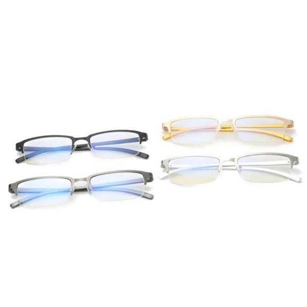 

fashion sunglasses frames rectangle business men women optical eyeglasses retro small half frame glasses plain spectacles clear eyewear, Black