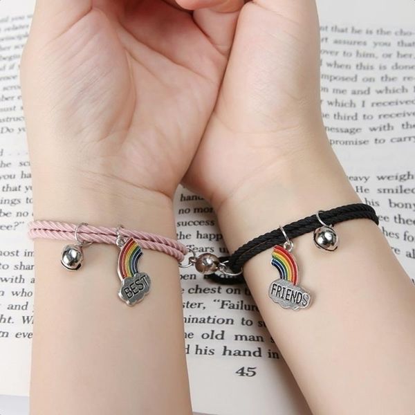 

chains korean version of the simple rainbow cloud stitching bracelet bells girlfriends jewelry, Silver
