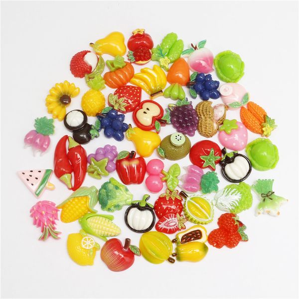 30 pezzi di ciondoli in resina borsa di benedizione della frutta simulazione accessori di frutta crema fai da te materiale di rivestimento del telefono cellulare all'ingrosso