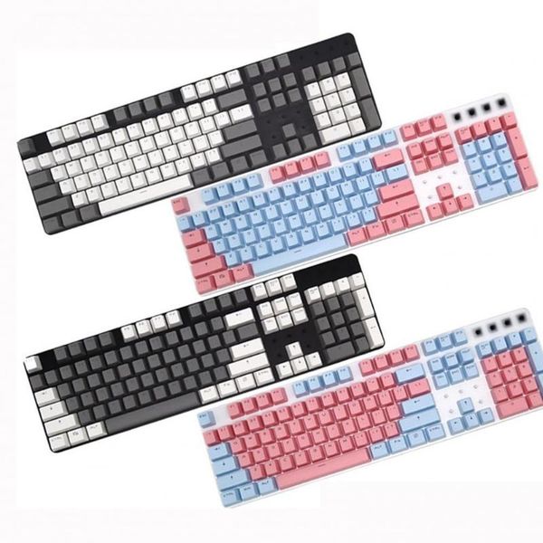 

keyboards universal 104pcs key pbt keycaps oem dual colors backlight caps replacement mechanical keyboard accessory