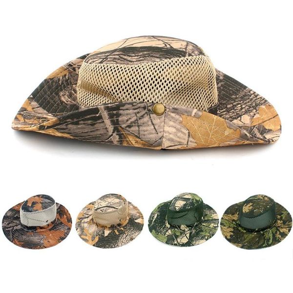 

cloches camouflage tactical cap military boonie hat us army caps camo men outdoor sports sun bucket fishing hiking hunting hats, Blue;gray