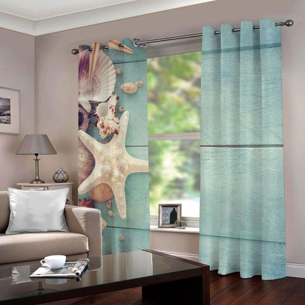 

curtain & drapes 3d blackout starfish po living room bedroom green