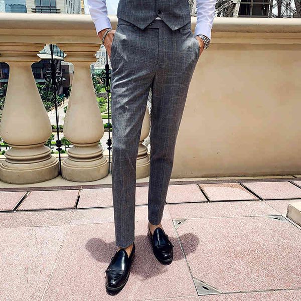 

men's pants herringbone pants, men's, formal suits, trousers, bridegroom's wedding , plaid high-end brands, Black