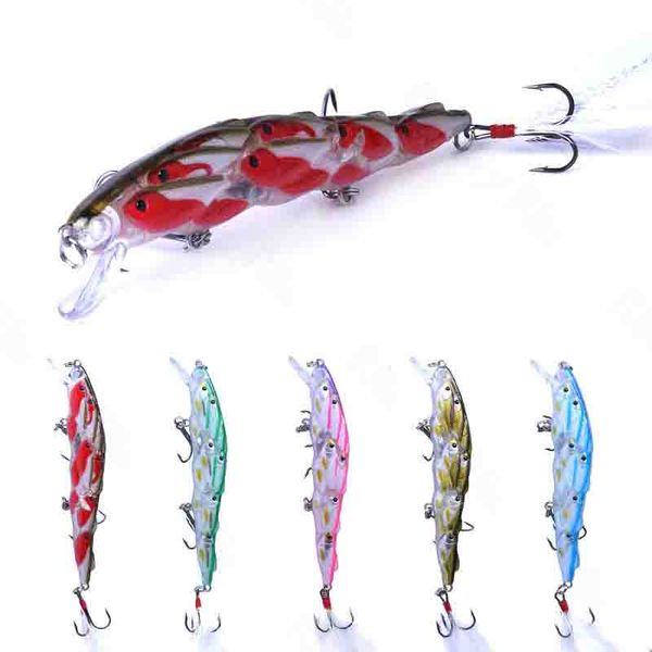

15.7g/11.5cm bait minnows go fishing mino fake baits 5 colors plastic with hook 8 6ns y2