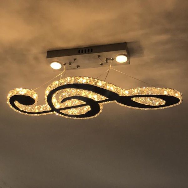 

crystal ceiling lights for living room bedroom kitchen led salon lighting luminarias para sala indoor home music note lamp