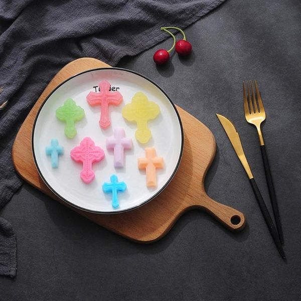 

baking moulds silicone cross mold diy tray chocolate cake candy fondant mould decoration with holes pudding soap ice 449e