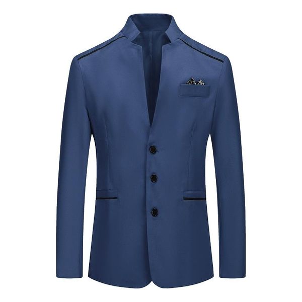 

men's suits & blazers stllts vintage blazer men 2021 plus size chinese style business casual stand collar male slim jacket, White;black