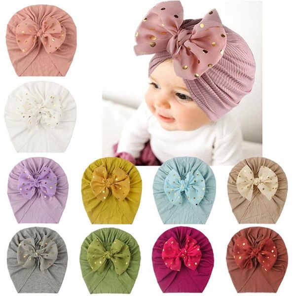 

knot bow baby headbands toddler headwraps flower turban hats babes caps elastic hair accessories 2021 kids headwear &, Yellow