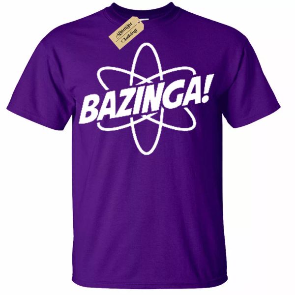 

bazinga particle t shirt atom gift science geek mens tee, White;black