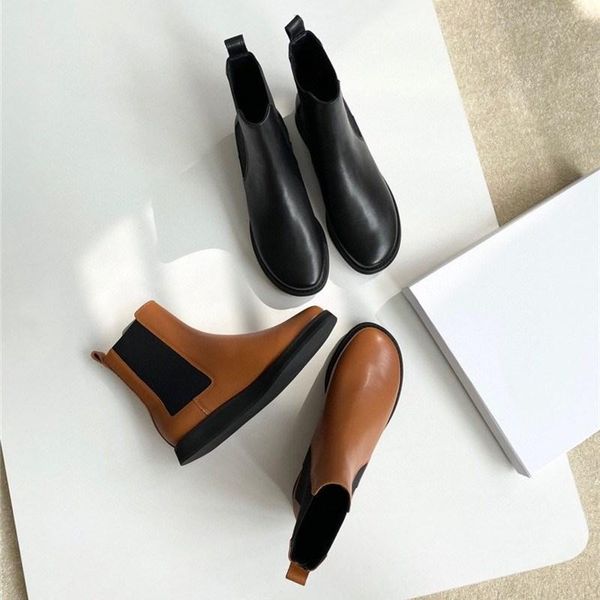 

boots version to exceed the leather is soft calfskin imported flat female sole light y wear-resisting, Black