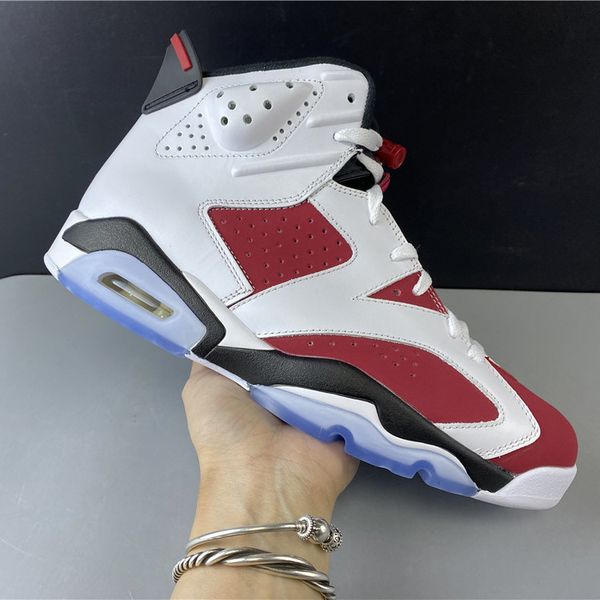 

jumpman 6 carmine mens white red basketball shoes 6s fashion sneakersdqct