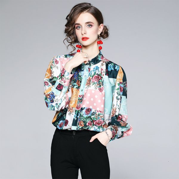 

women's european fashion 2021 style temperament foreign women's design sense bubble sleeve lantern sleeve shirt women, Black;gray