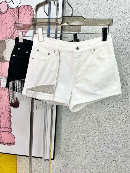 

women's shorts 2021 women fashion loose diamond fringed 0525, White;black