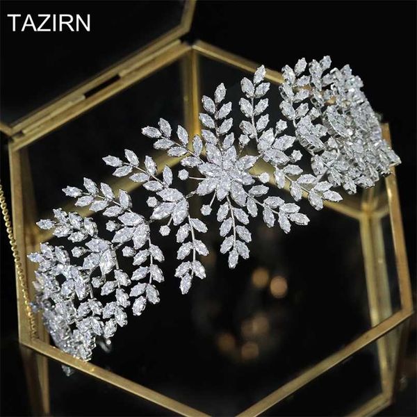 

soft zircon hairbands for wedding birthday headwear cz tiaras bride headband hair jewelry party headpieces women hair-hoop 211019, Silver