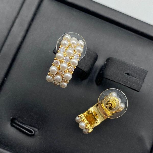 

hoop & huggie mini earrings for women pearl temperament accessories stainless steel korean retro wholesale style 2021, Golden;silver