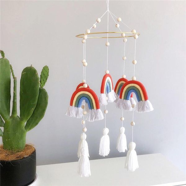 

decorative objects & figurines nursery room decor nordic rainbow bed mobile handmade hanging kids baby tent girl bedroom shower gifts