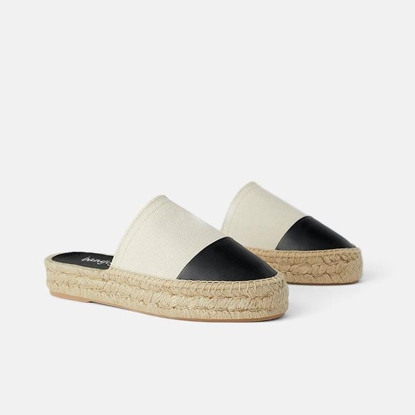 

slippers fisherman's women 2021 summer baotou thick soled flat platform shoes muller slides straw mixed colors flats sandalias, Black