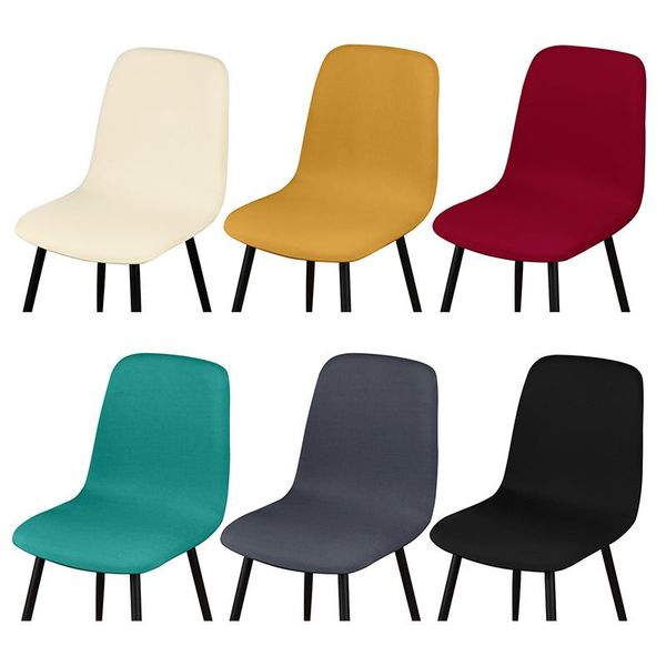 

solid color spandex short back chair cover stretch slipcovers elastic seat covers for dining room bar home banquet