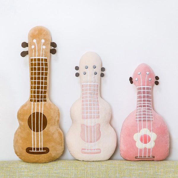 Almofada/almofada de almofada de almofada decorativa 3d ukulele travesseiros de brinquedo