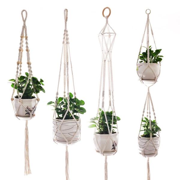 Outros suprimentos de jardim 1 pc Handmade Macrame Plant Hanger Flowerpot Titular Cesta Pendurado Net para Decoração de Parede Home do Condidorard