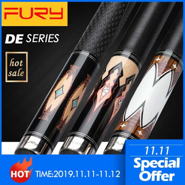 

fury billiard pool cue de series 11.75mm 13mm tiger tip 147cm length maple shaft professional billard stick cues