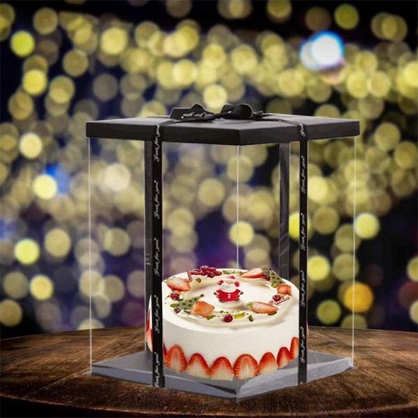 

upper grade transparent design drawstring christmas gift bags box 30x40cm festive party cake #10443 wrap