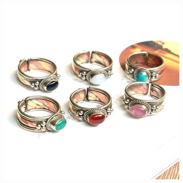 

cluster rings r131 rose copper inlaid multi beads golden vintage cute for girls, Golden;silver