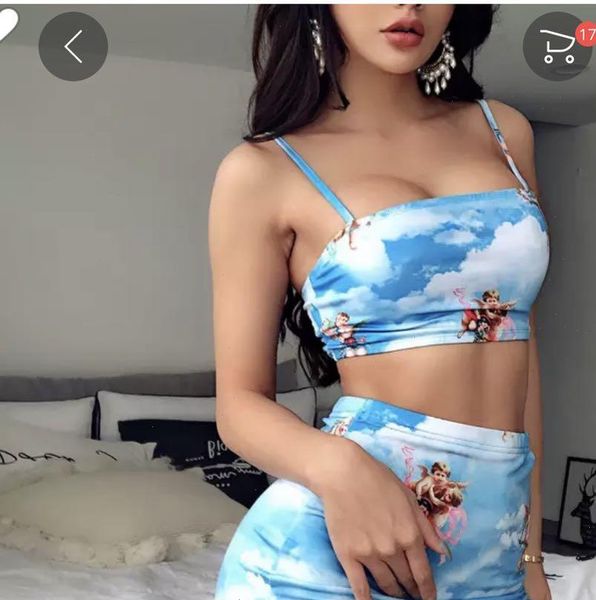 

2pcs set crop womens tracksuits high waist mini skirt clubwear fashion suit, Gray