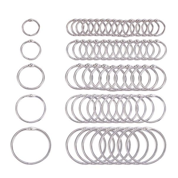 

100pcs/set nickel plated book loose leaf binder rings- steel rings metal paper notebook notepads, Purple;pink