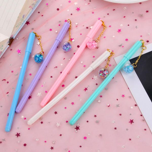 

gel pens 1pcs novelty dried stars pendent pen kawaii colorful light bulb signature 0.5mm black ink needle writing instrument