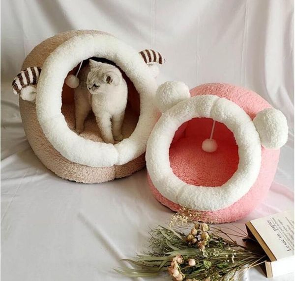 

cat beds & furniture warm pet bed lamb wool dog house cozy sleeping mat luxury fluffy cushion soft kitten cave winter accessories