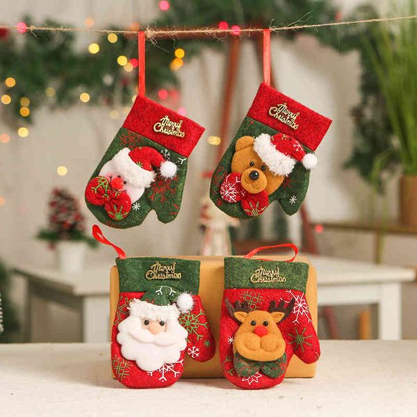 

qiaoding new selling decorative small non-woven socks christmas tree pendant candy bag