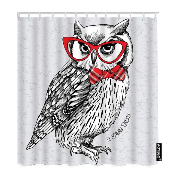 

owl bathroom curtains cute night animal owls with red gingham bow glasses word shower curtains 72x84 inch home long polyester