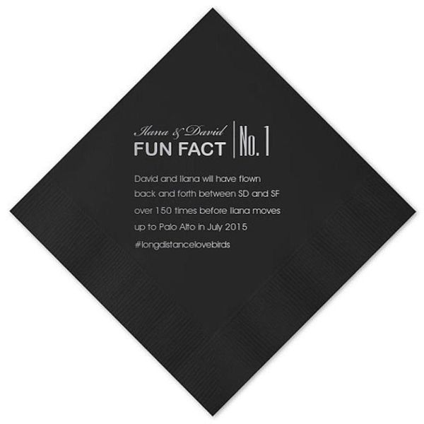 

custom black printed wedding birthday party paper napkins cocktail beverage bar reception kitchen