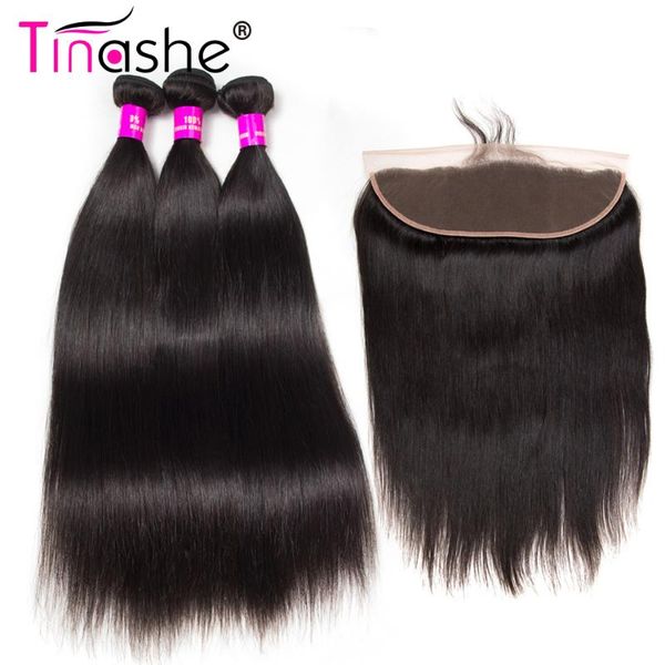 

human hair bulks tinashe straight bundles with closure remy lace frontal, Black