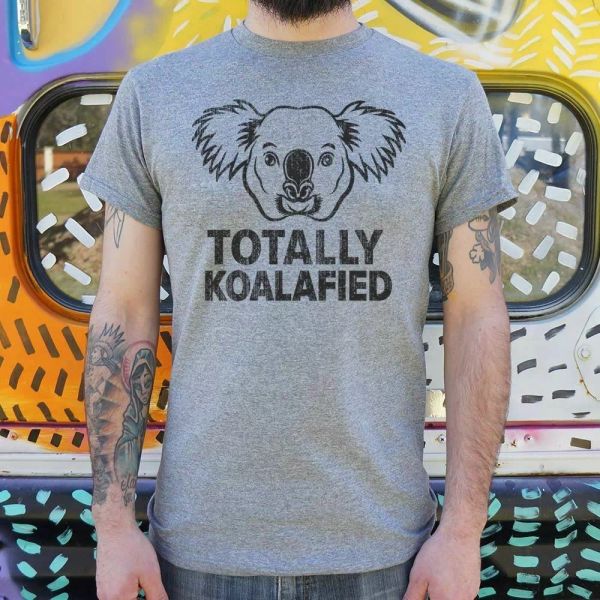 

totally koalafied t-shirt | mens short sleeve graphic t-shirt, White;black