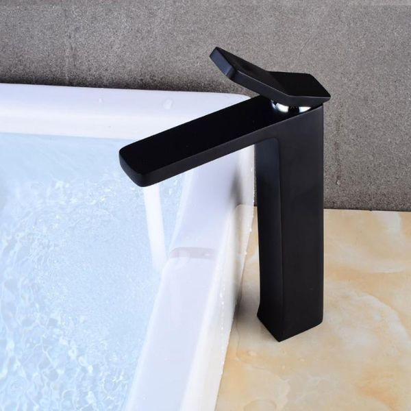 

bathroom sink faucets black and chrome single handle cold switch water mixer taps wash basin deck mounted