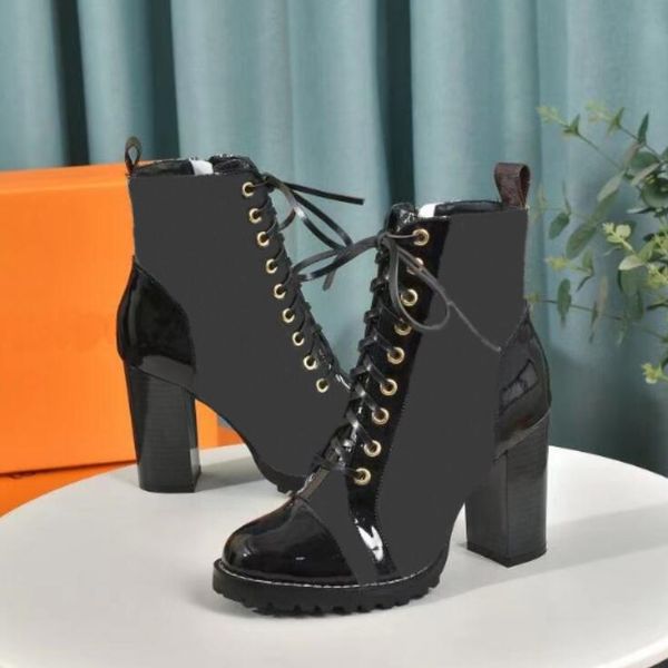 

spring and autumn 2021 classic ladies girls ankle boots martin casual high-heeled reading straps fashion selling leather, Black