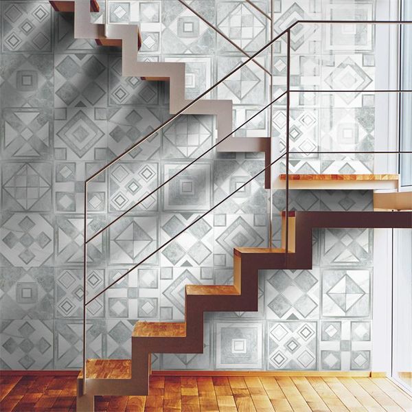 

window stickers light luxury tile geometric abstract diy self-adhesive pvc wallpaper kitchen waterproof oil-proof wall