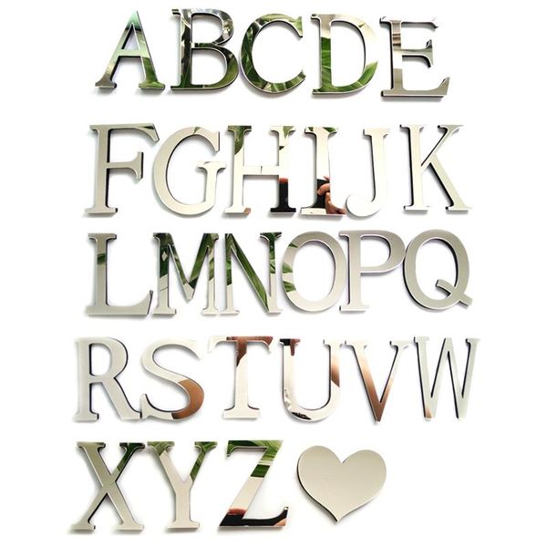 

wall stickers acrylic mirror 3d diy english letters home decoration personality
