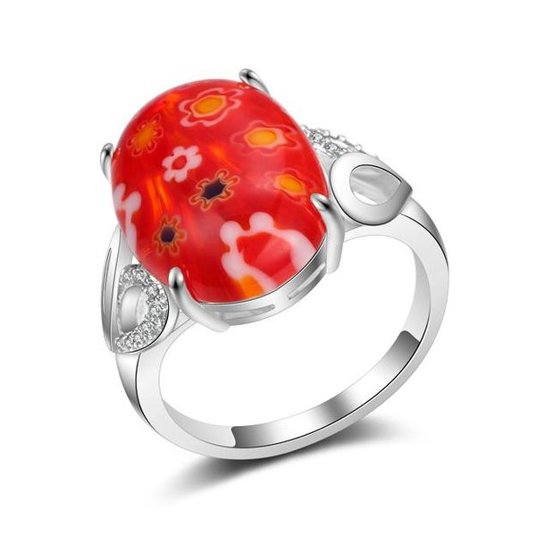 

wedding rings silver ring classic exquisite temperament female models with round inlaid opal alabaster zircon hand jewelry engagement, Slivery;golden