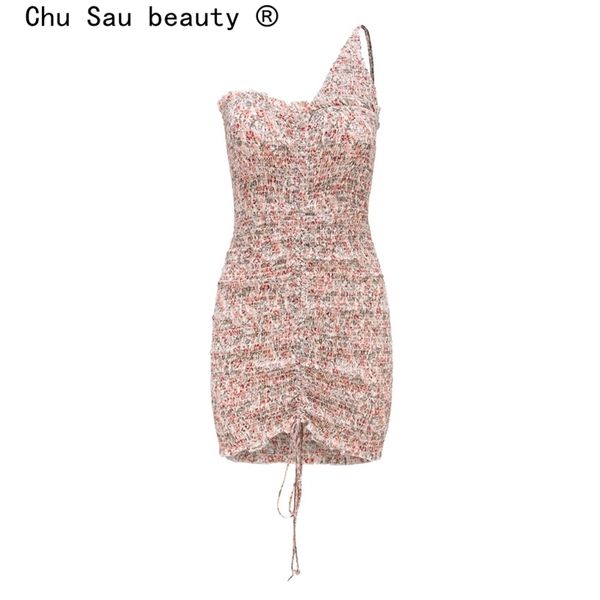 

fashion party club chic floral print tight mini dress french style sling sleeveless backless dresses female vestidos 210508, Black;gray