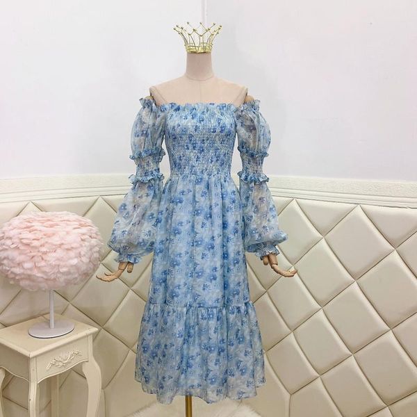 

casual dresses french small floral dress women 2021 early spring 0327, Black;gray